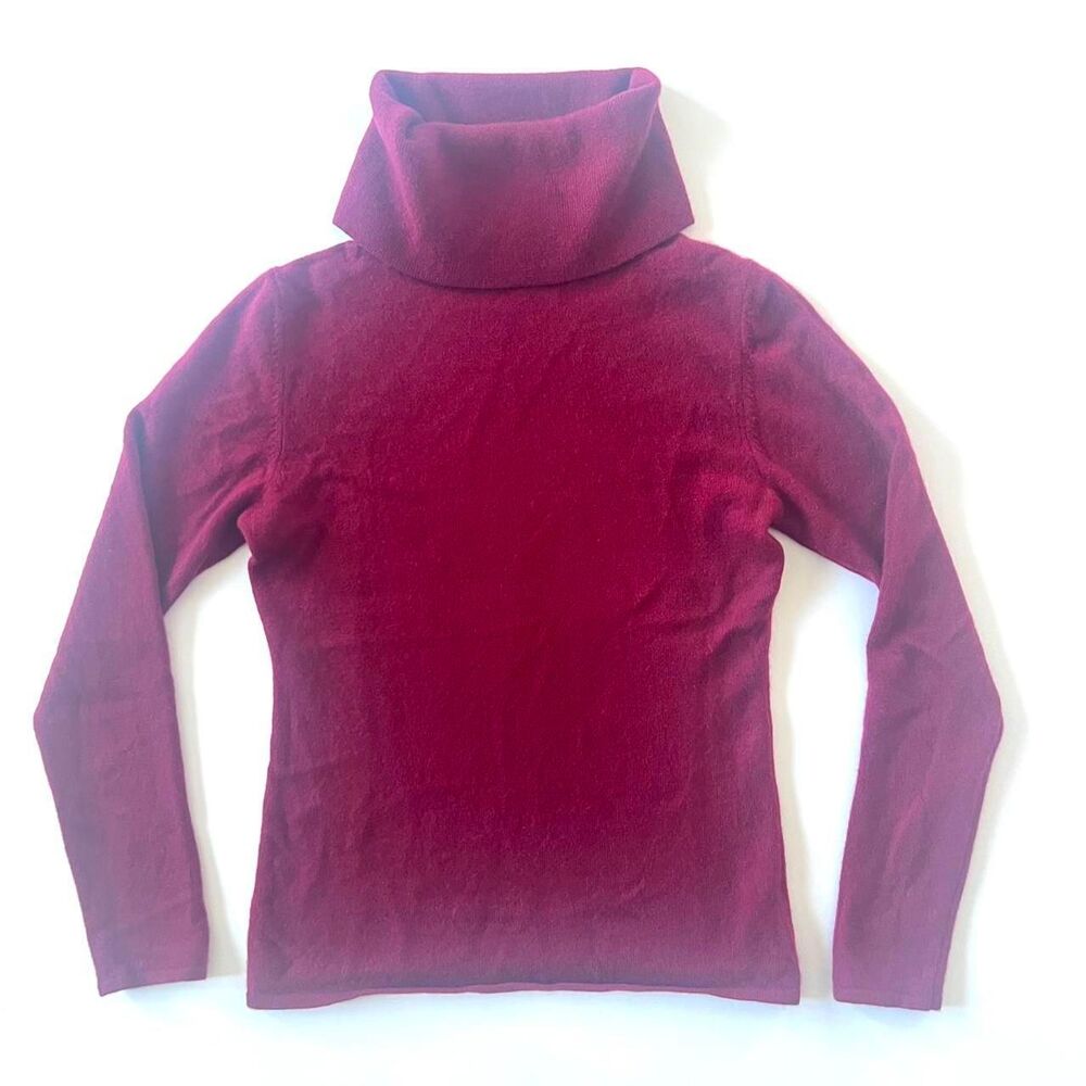 vintage burgundy cashmere turtleneck sweater